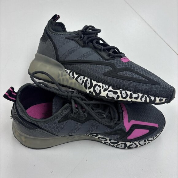 Adidas ZX 2K Boost Sneakers Women's Size 8.5 Running Shoes Leopard Gray/Purple - Picture 3 of 8